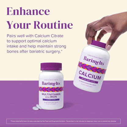 BariMelts Bariatric Multivitamin with Iron - 60 Fast-Dissolving Tablets | Sugar-Free Post-Op Vitamin