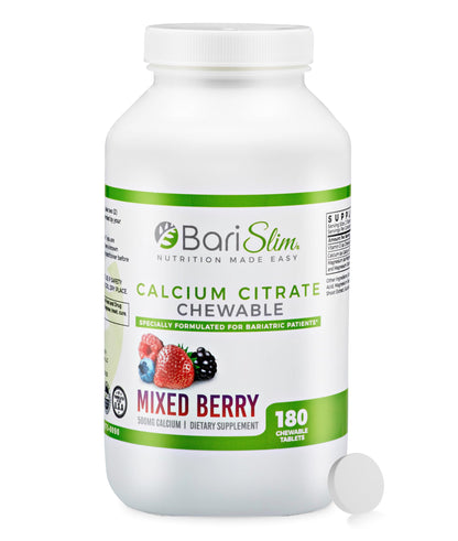 BariSlim Bariatric Calcium Citrate with Magnesium & Vitamin D – 500 mg per Serving | Mixed Berry, 90 Servings