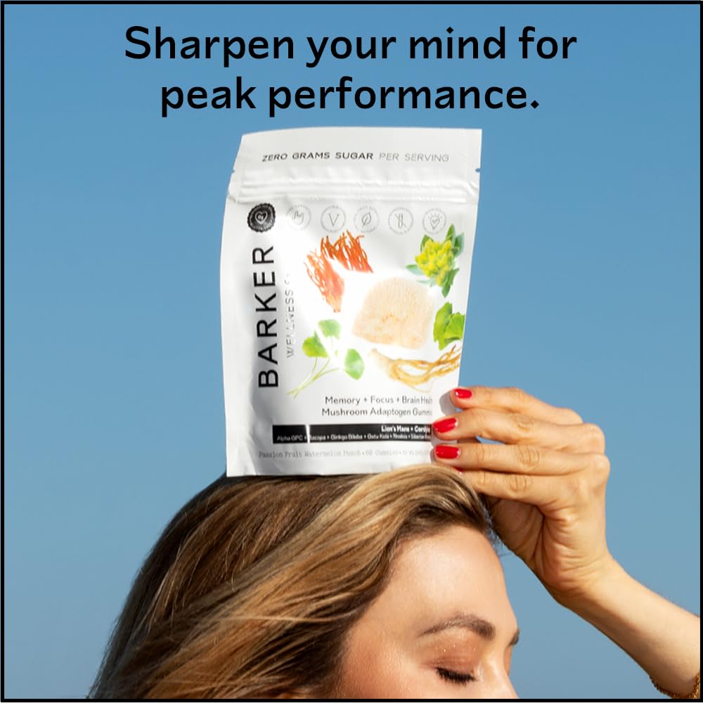 Barker Wellness Mushroom Adaptogen Gummies – Memory, Focus & Brain Health