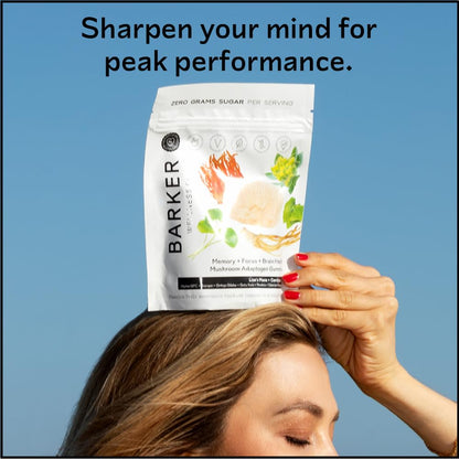 Barker Wellness Mushroom Adaptogen Gummies – Memory, Focus & Brain Health