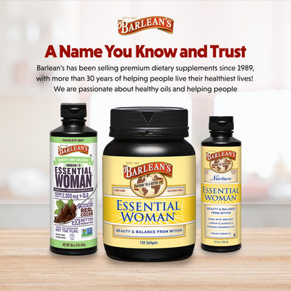 Barlean's Essential Woman: Hormone Balance with Omega 3-6-9, GLA (120 ct)