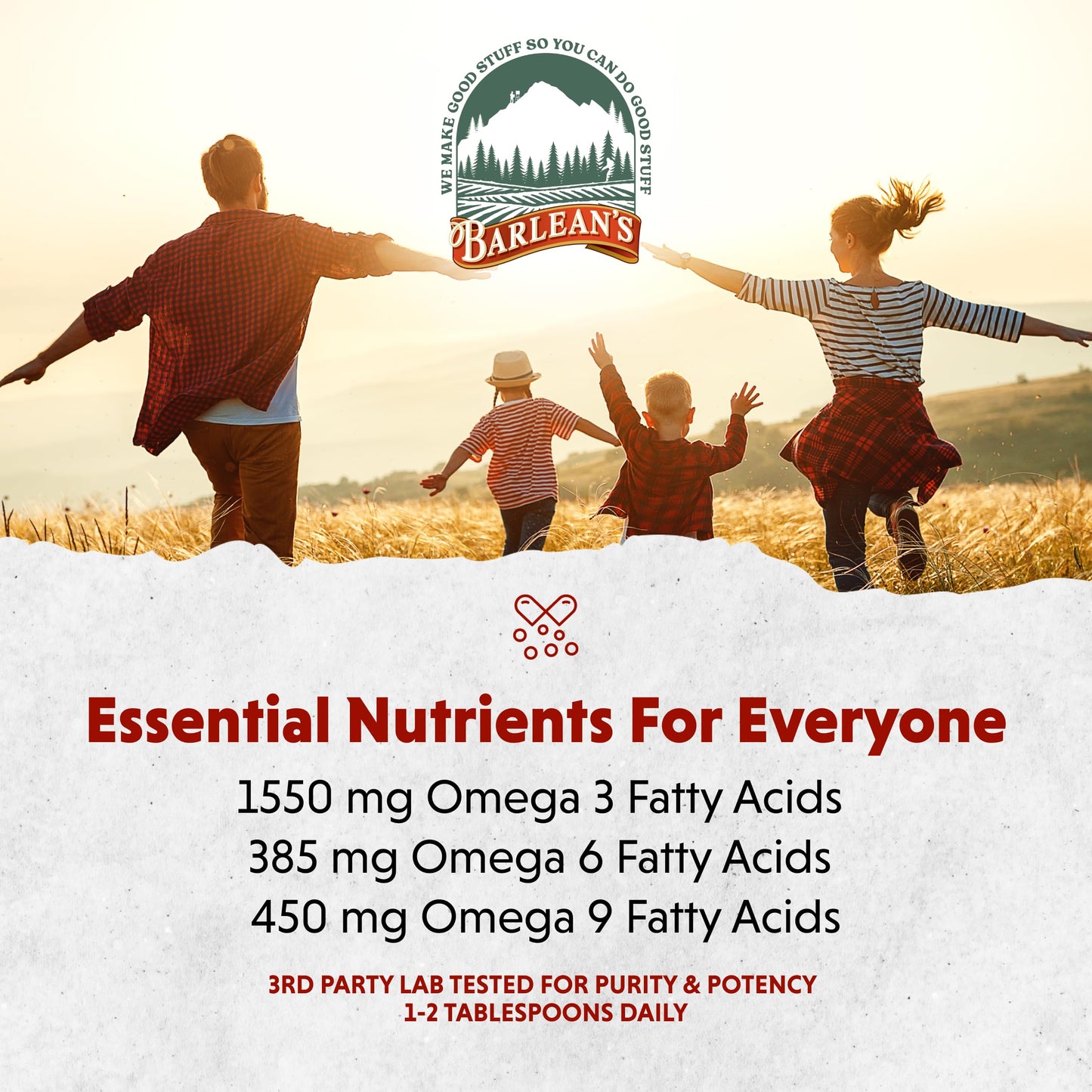 Barlean's Lignan Flaxseed Oil Softgels – 1,550 mg ALA Omega-3, Cold-Pressed, 1000 mg, 250 ct