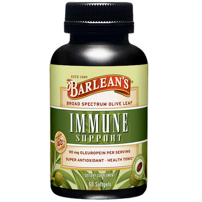 Barlean's Olive Leaf Complex Softgels – Immune Support, 90 mg Oleuropein | 60 Count