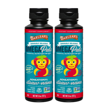 Barlean's Omega 3 Flaxseed Oil for Kids – Straw-Nana, 8 oz, 2-Pack