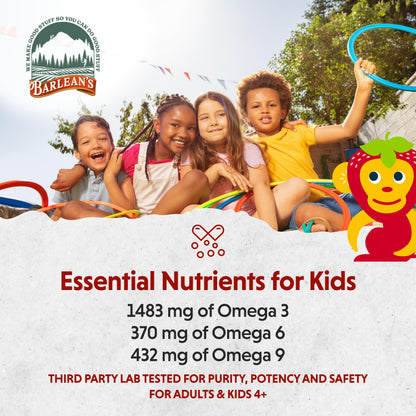 Barlean's Omega 3 Flaxseed Oil for Kids – Straw-Nana, 8 oz, 2-Pack