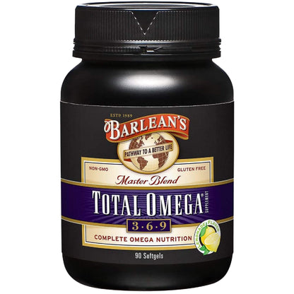 Barlean's Total Omega 3 6 9 Softgels – 90 Count | Heart Health & Joint Support