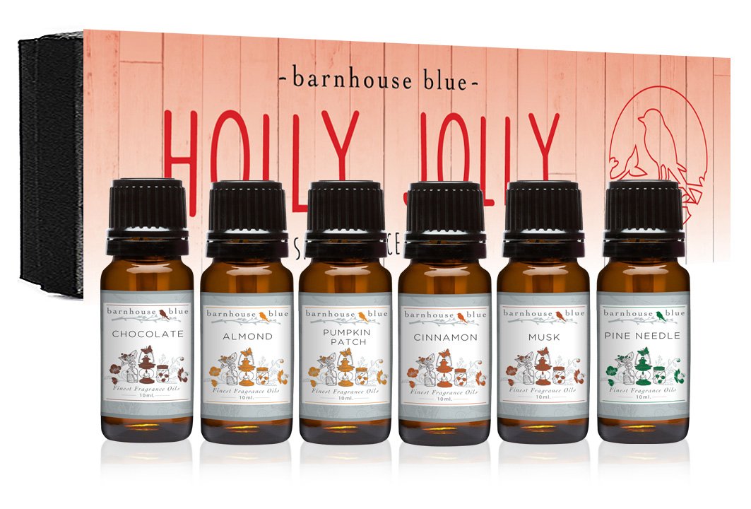 Barnhouse Blue Holly Jolly Set — 6 Premium Fragrance Oils (10ml) | Almond, Chocolate, Cinnamon, Musk, Pine Needle, Pumpkin