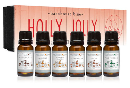 Barnhouse Blue Holly Jolly Set — 6 Premium Fragrance Oils (10ml) | Almond, Chocolate, Cinnamon, Musk, Pine Needle, Pumpkin