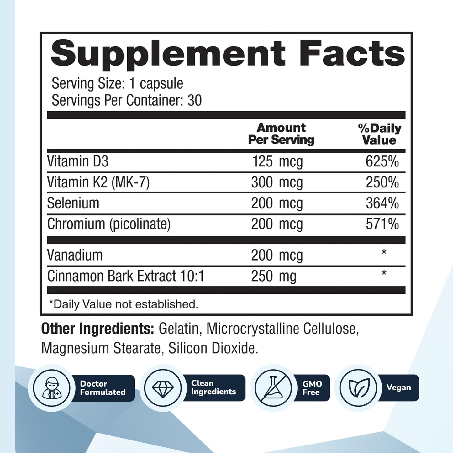 CinnaChroma Capsules by Barton Nutrition – Cinnamon 10:1 Extract + Chromium, D3 & K2 | 30 Capsules