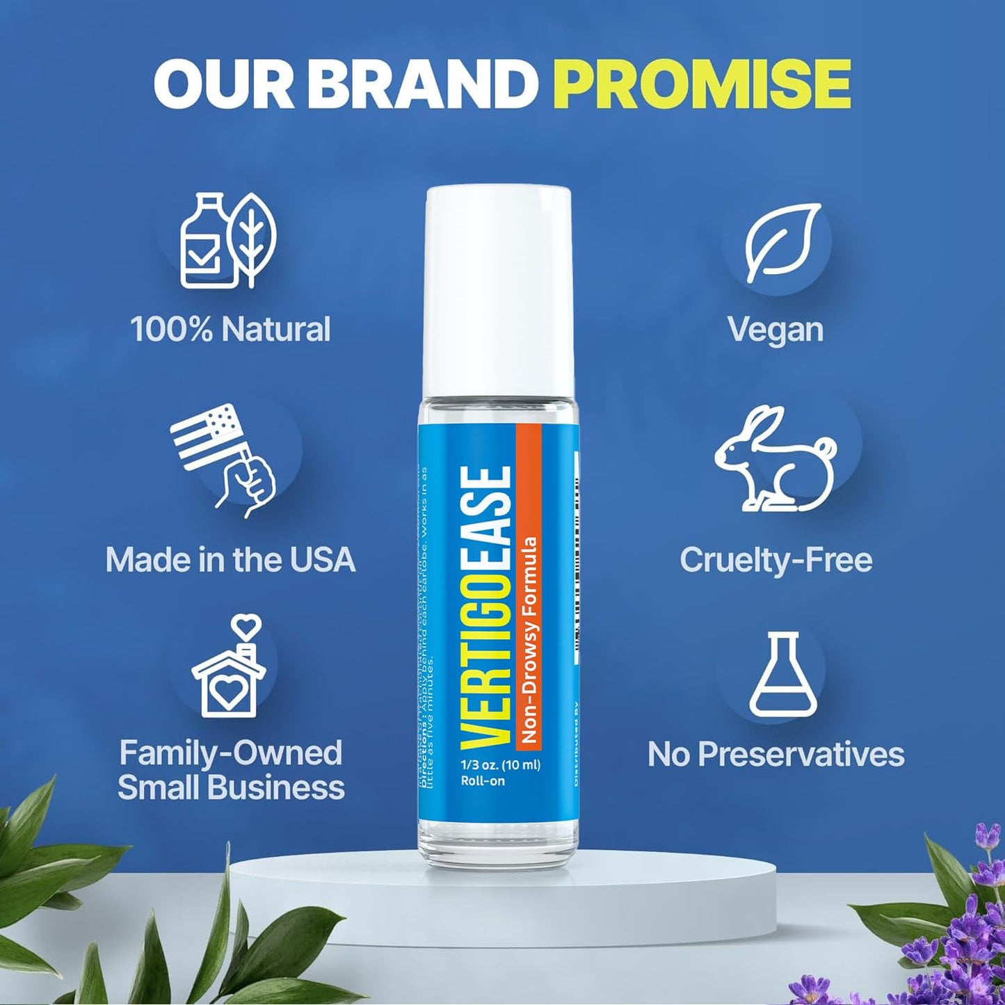 Basic Vigor Vertigo Ease Roll-On (10ml) – Natural Vertigo Support with Lavender, Ginger & Frankincense