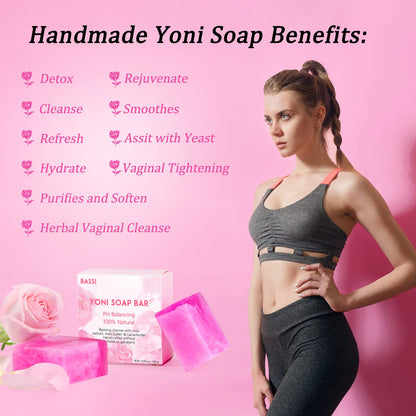 BASSI Yoni Soap Bars – 2-Pack, 100% Natural, pH-Balanced Vaginal Wash