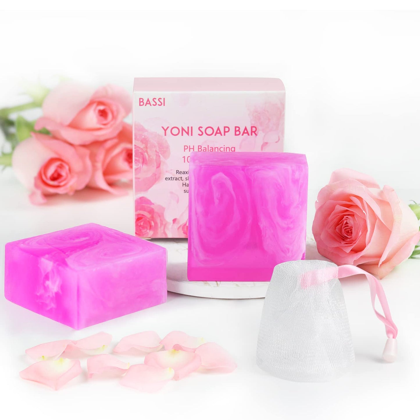 BASSI Yoni Soap Bars – 2-Pack, 100% Natural, pH-Balanced Vaginal Wash