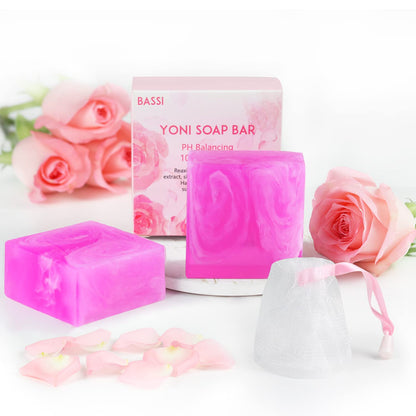 BASSI Yoni Soap Bars – 2-Pack, 100% Natural, pH-Balanced Vaginal Wash