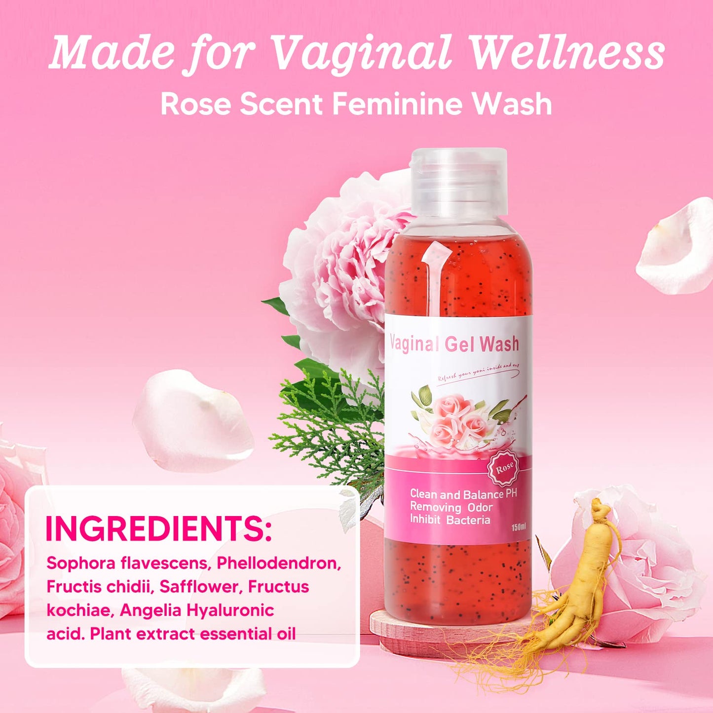 BASSI Feminine Wash & Yoni Oil & Yoni Soap Set – Fragrance-Free, pH Balanced, Moisturizing