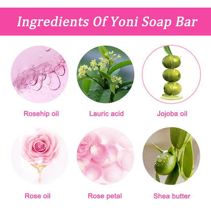 BASSI Yoni Soap Bars – 2-Pack, 100% Natural, pH-Balanced Vaginal Wash