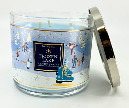 Bath & Body Works White Barn 3-Wick Candle with Essential Oils – 14.5 oz – Frozen Lake