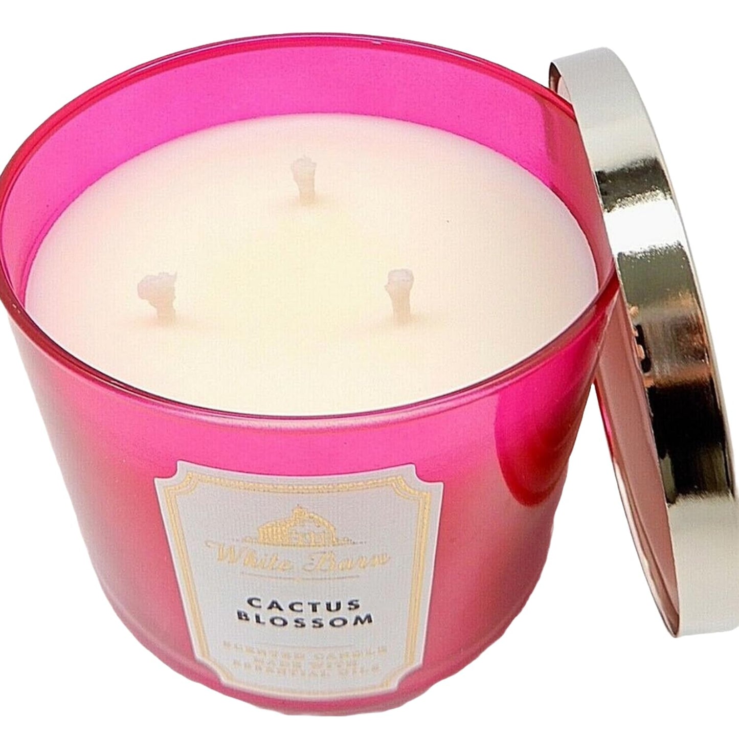 Bath & Body Works White Barn 3-Wick Candle with Essential Oils - 14.5 oz - New Core Scents (Cactus Blossom)
