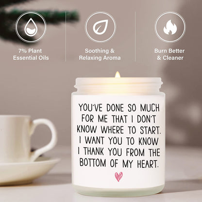 BaubleDazz Thank You Gifts for Women - Lavender Soy Wax Candle (7oz) - Appreciation Gift for Friends, Coworkers, Hostess