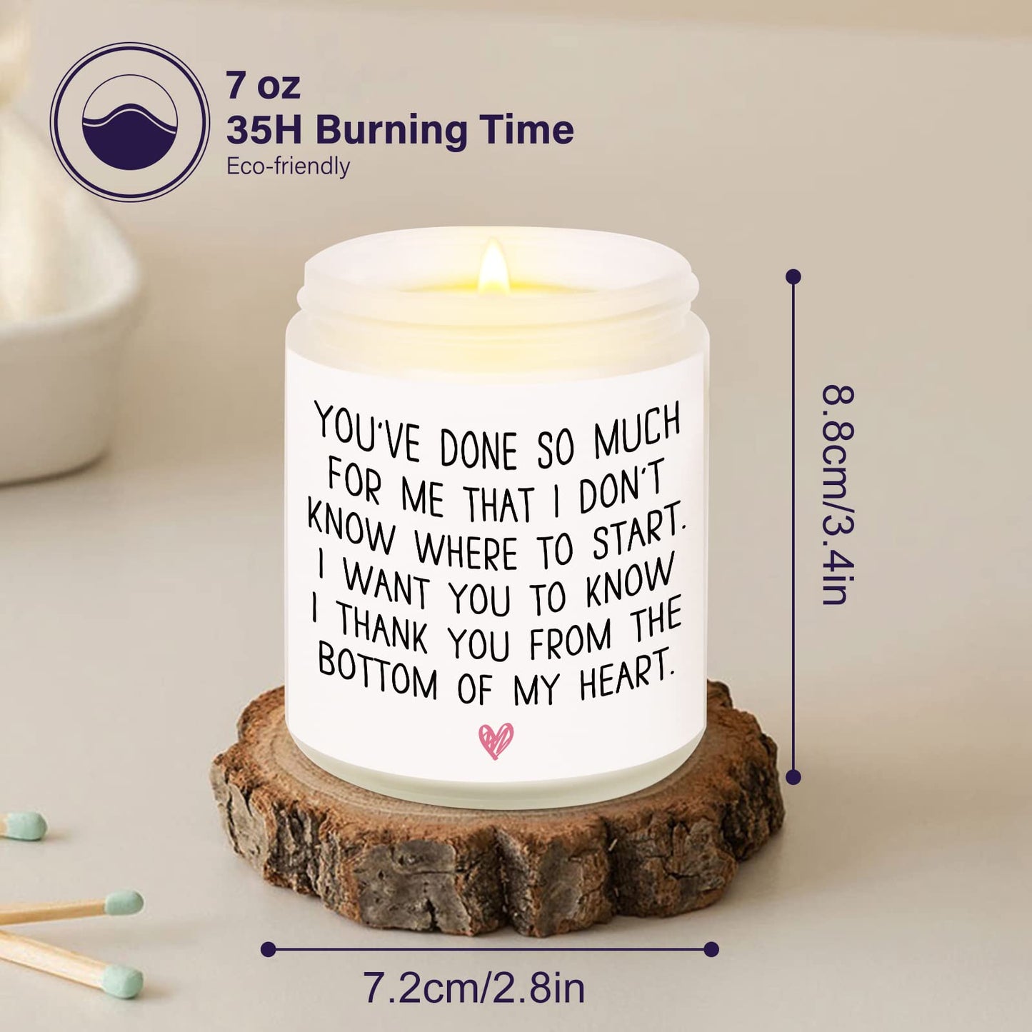 BaubleDazz Thank You Gifts for Women - Lavender Soy Wax Candle (7oz) - Appreciation Gift for Friends, Coworkers, Hostess