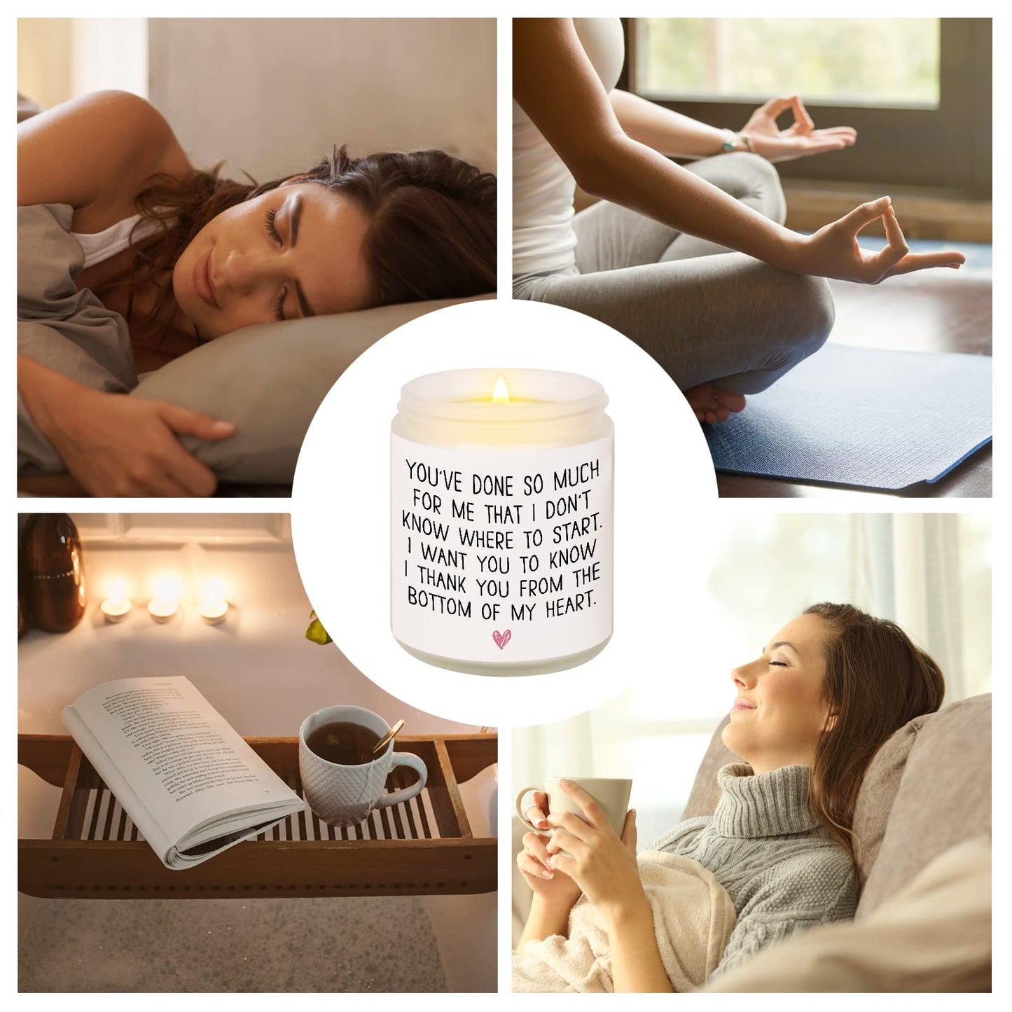BaubleDazz Thank You Gifts for Women - Lavender Soy Wax Candle (7oz) - Appreciation Gift for Friends, Coworkers, Hostess