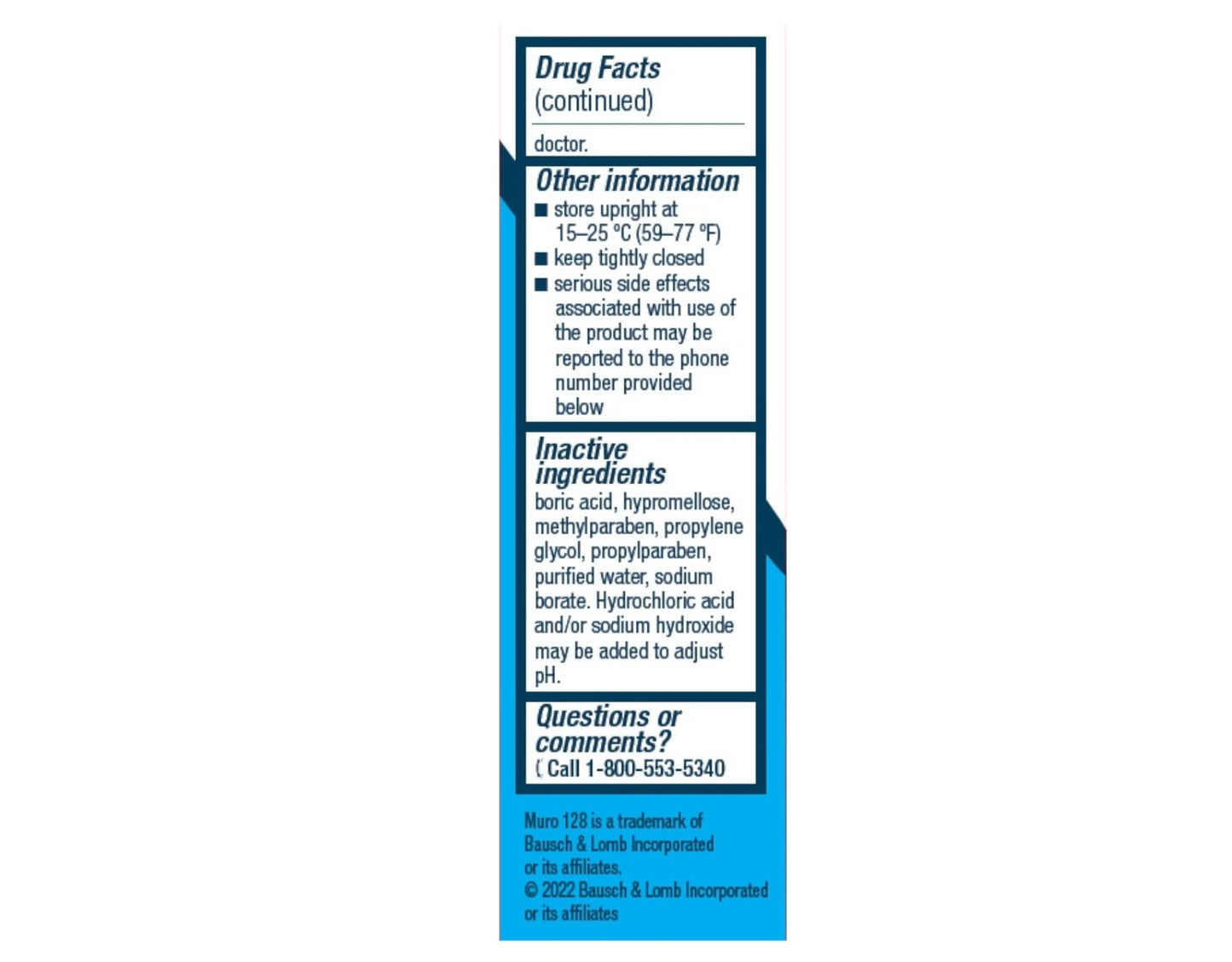 Bausch & Lomb Muro 128 Solution 5% 15 mL (Pack of 2) – Hypertonic Ophthalmic Solution