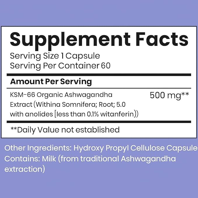 BBETTER KSM-66 Ashwagandha 500mg Capsules – Stress Relief & Mood Support | 120 Veg