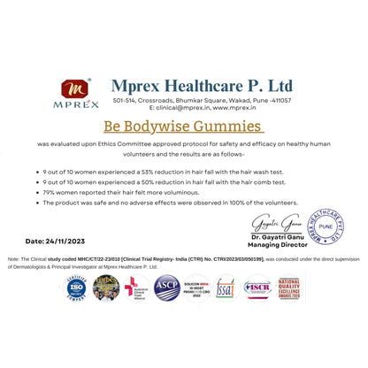 Be Bodywise Biotin Hair Growth Gummies for Women – Vegan, Gluten Free (60 Day Pack)