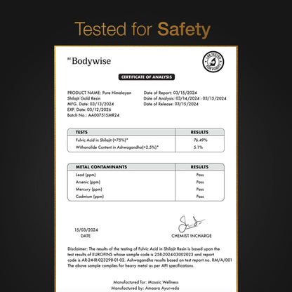 Be Bodywise Himalayan Shilajit Gummies Gold – Lab Tested, Sugar Free