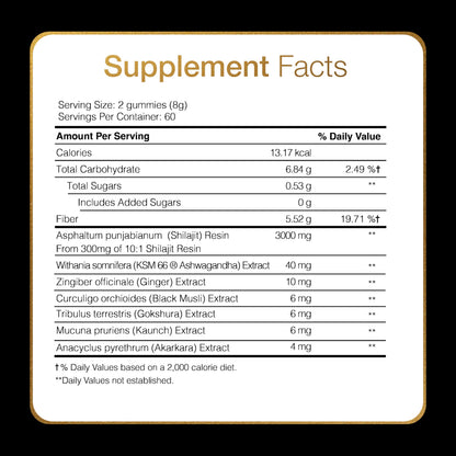 Be Bodywise Himalayan Shilajit Gummies Gold – Lab Tested, Sugar Free