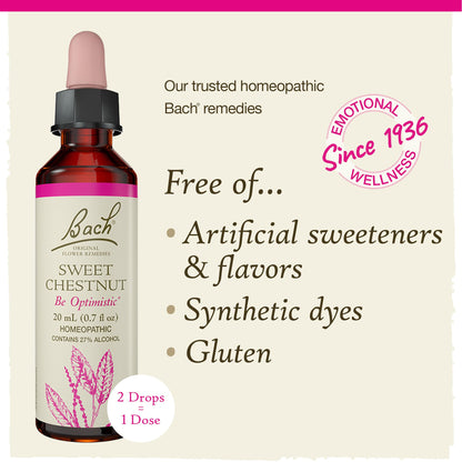Bach Sweet Chestnut Flower Remedy – Be Optimistic (20mL) – Vegan & Gluten Free