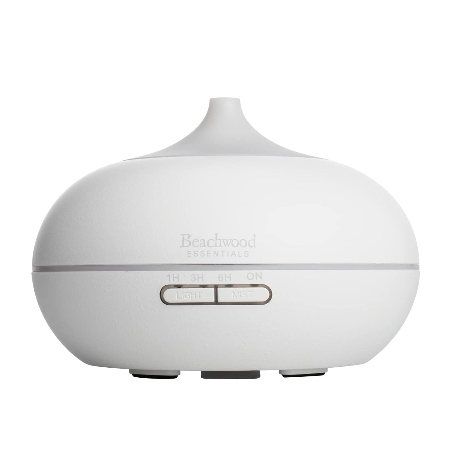 Beachwood Essentials Ultrasonic Aromatherapy Diffuser 300mL – Therapeutic Grade, 16 Hours, 3-Timer, 7 Ambient Lights – White