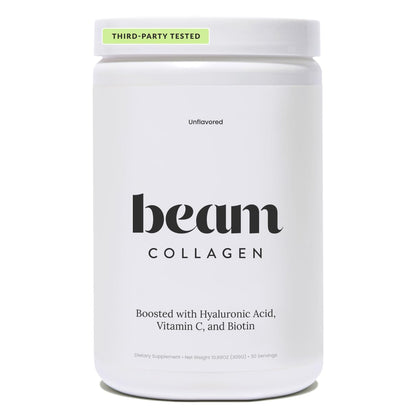 Beam Collagen Powder for Women – Grass-Fed Collagen Peptides 1 & 3 with Hyaluronic Acid, Biotin, & Vitamin C | 30 Servings