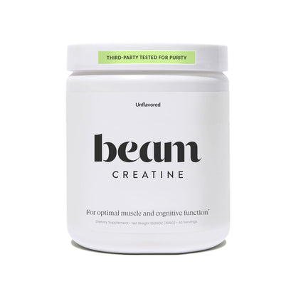 Beam Creatine Powder – Third Party Tested, Micronized Creatine Monohydrate, Unflavored, 60 Servings