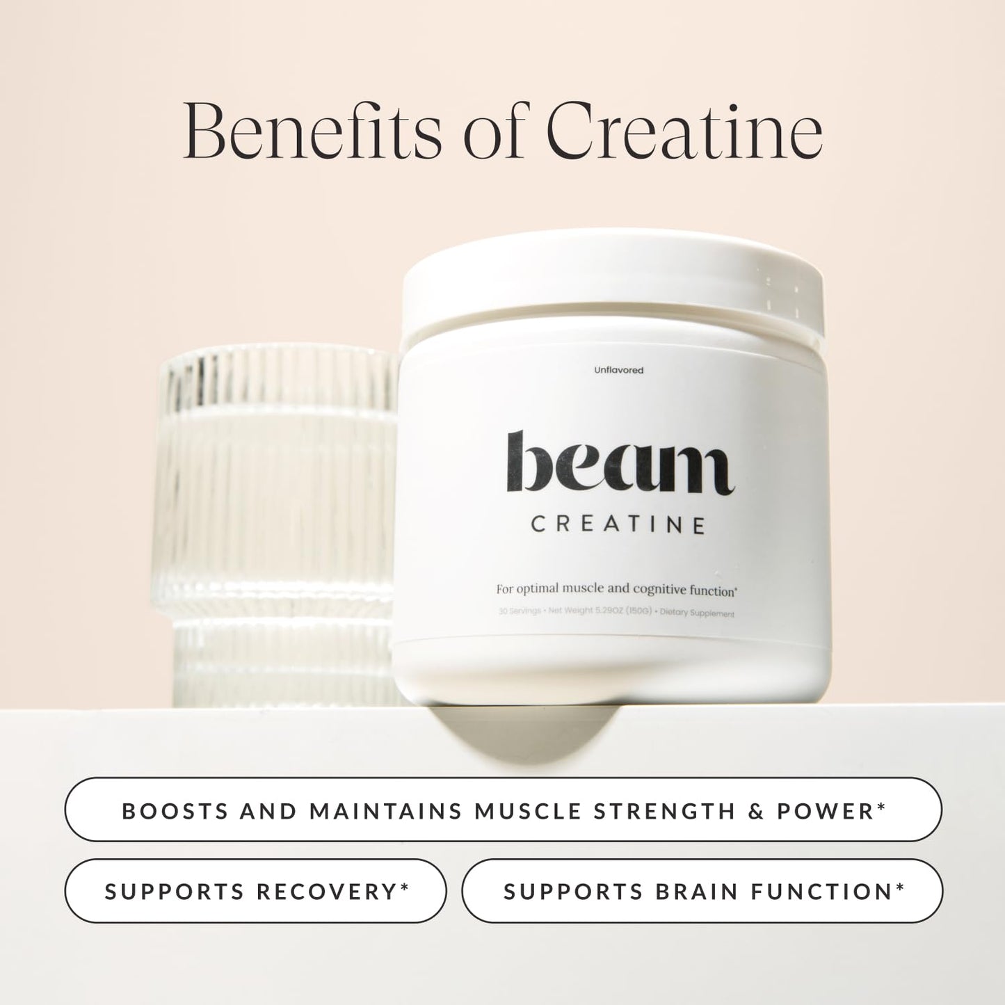 Beam Creatine Powder – Third-Party Tested, Micronized Creatine Monohydrate