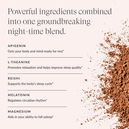 Beam Dream Sleep Powder – Natural Sleep Support with L-Theanine, Apigenin, Reishi & Magnesium | Non-GMO, Third-Party Tested | 30 Servings