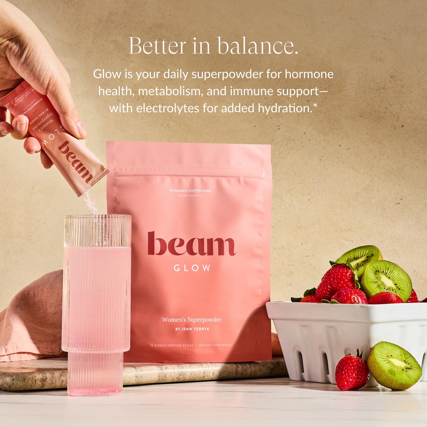 Beam Glow: Hormone Balance for Women, Thyroid Support, 15 Servings