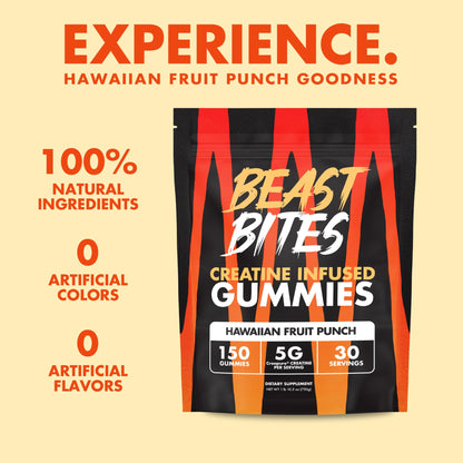 BEAST BITES Creatine Gummies - 5g Creapure, NSF Certified, 30 Servings