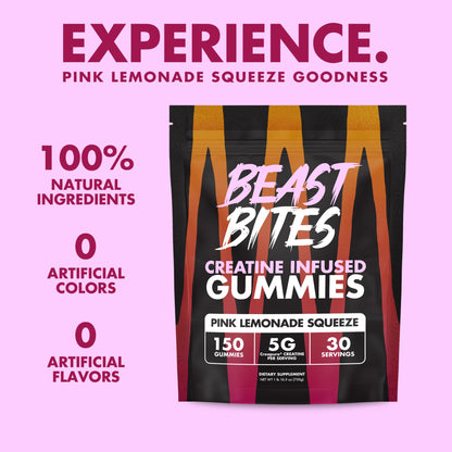 BEAST BITES Creatine Gummies - 5g Creapure per Serving, NSF Certified