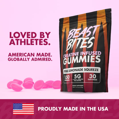 BEAST BITES Creatine Gummies - 5g Creapure per Serving, NSF Certified