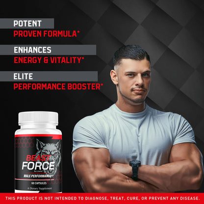(2 Pack) Beast Force for Men Pills – Official BeastForce Capsules, All-Natural Maximum Strength, 120 Capsules