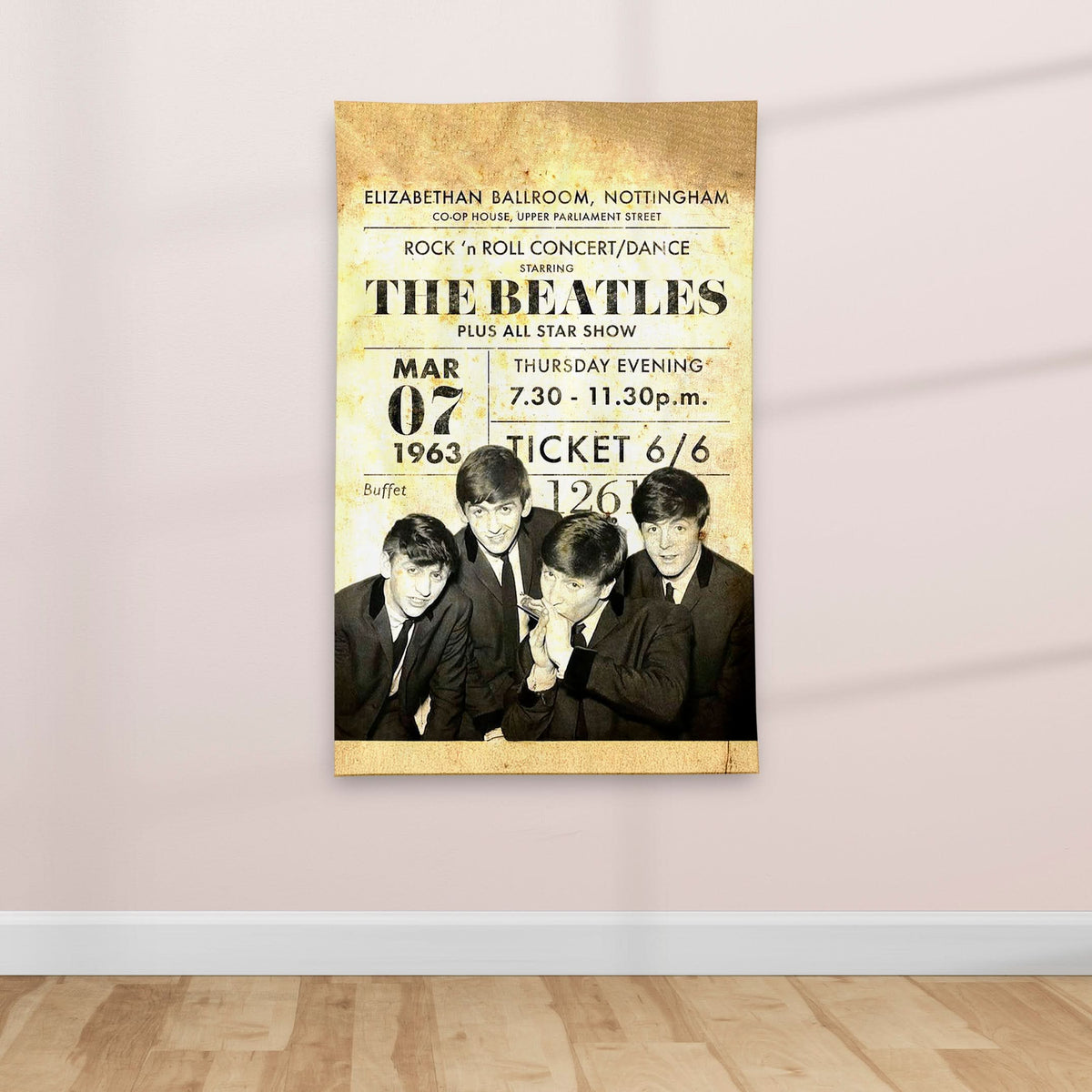 1960's Retro British Rock and Roll Music poster - Textile Poster