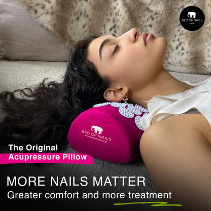 BED OF NAILS Original Acupressure Lumbar Cushion Pillow – 2142 Nails, Pain Relief, FSA/HSA Eligible, Pink