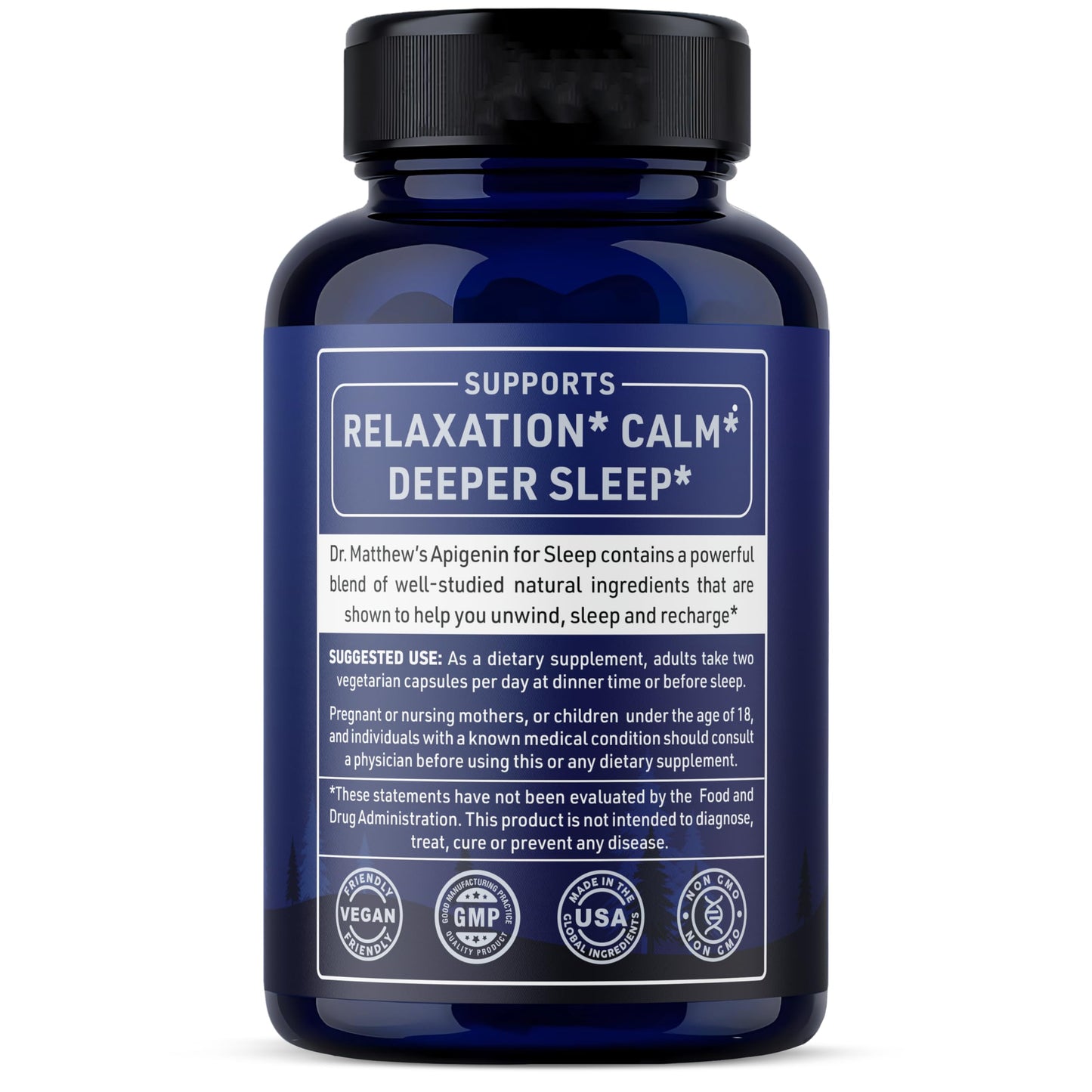 Apigenin Sleep Supplement - Melatonin-Free, Plant-Based Nighttime Support