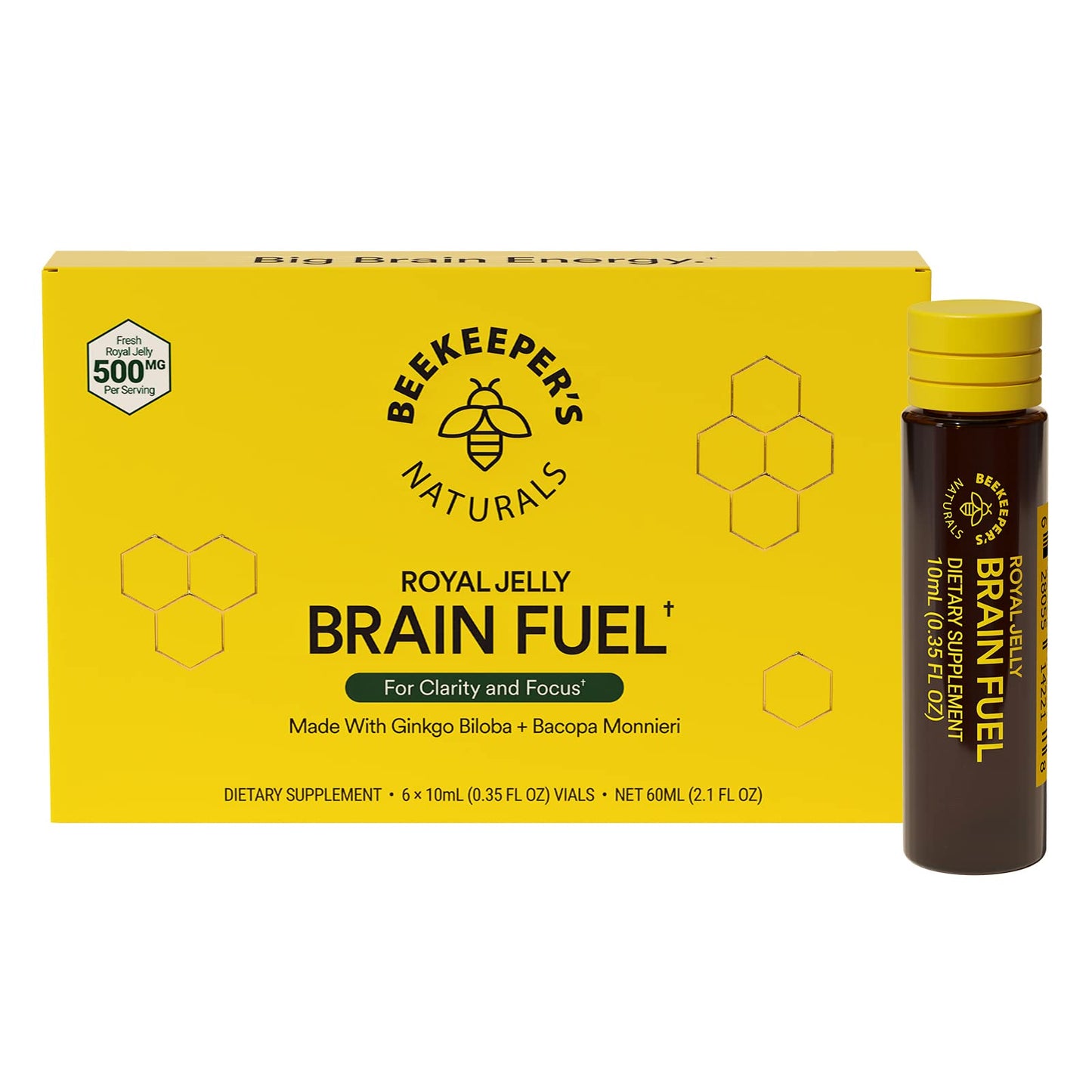 BEEKEEPER'S NATURALS B.LXR Brain Fuel - Memory, Focus & Clarity (Caffeine-Free, Keto Friendly)