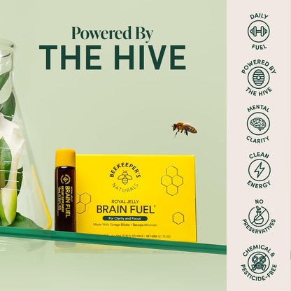 BEEKEEPER'S NATURALS B.LXR Brain Fuel - Memory, Focus & Clarity (Caffeine-Free, Keto Friendly)