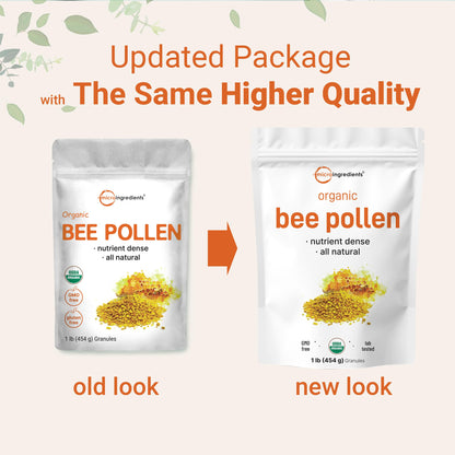 Micro Ingredients Organic Bee Pollen Granules, 1 lb – Raw & Natural Superfood | Keto, Non-GMO