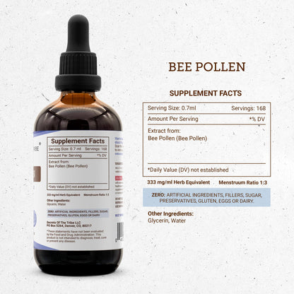 Secrets of the Tribe Bee Pollen Tincture – Alcohol-Free Extract, 4 Fl Oz