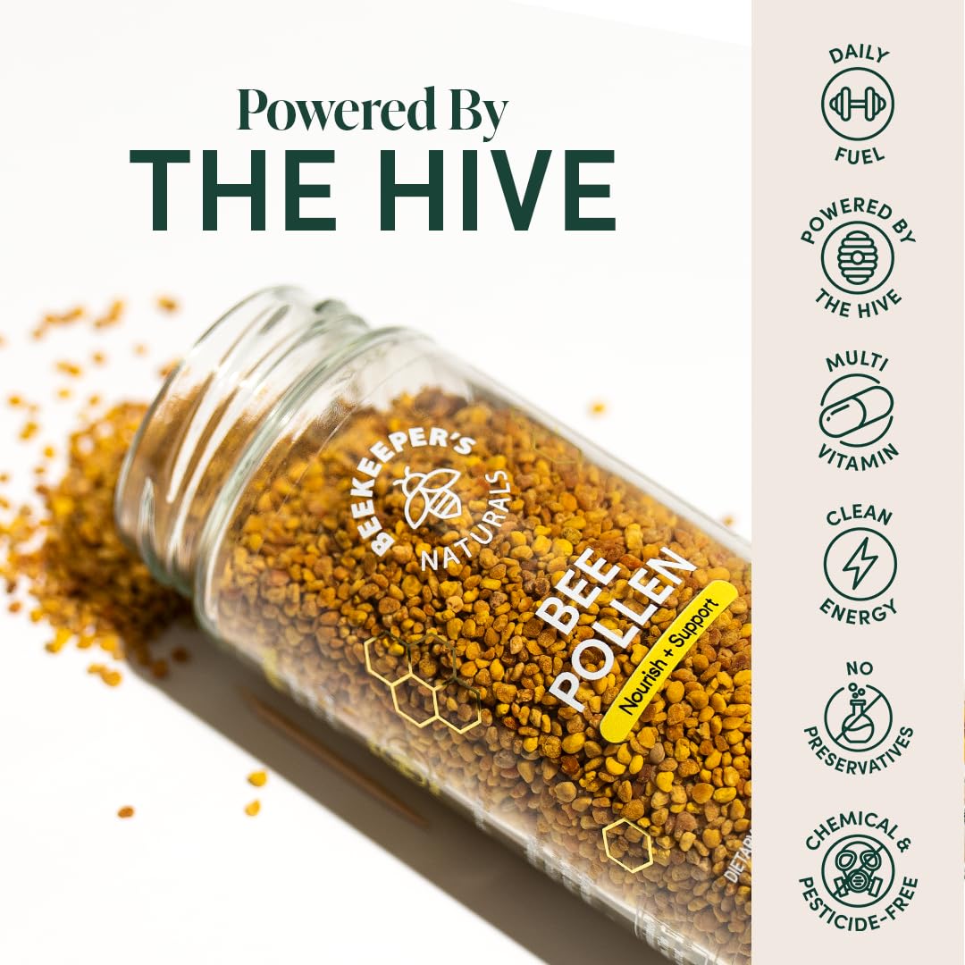 Beekeeper's Naturals – 100% Raw Bee Pollen Granules (5.2 oz) – Paleo & Keto, Gluten Free