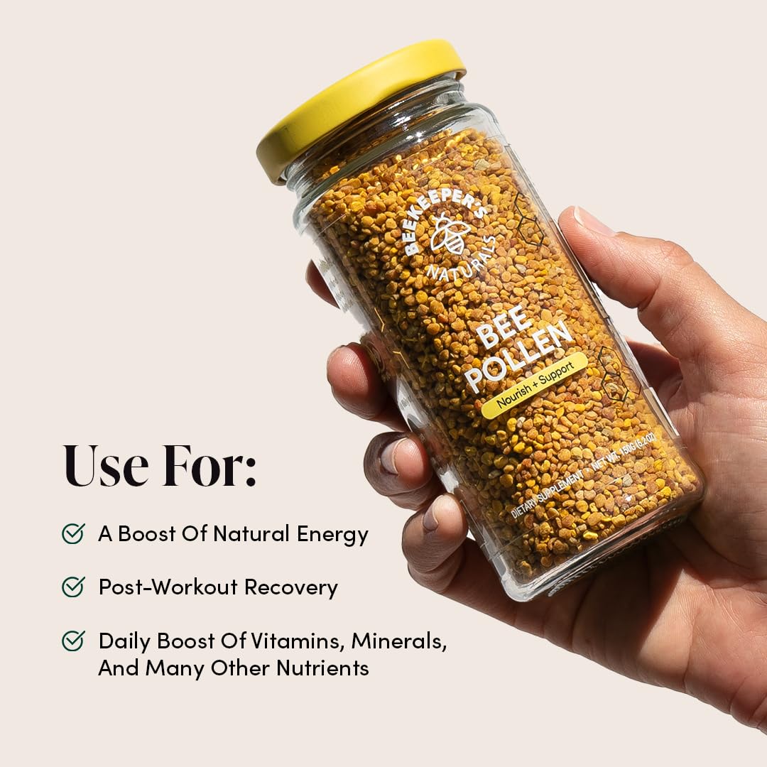 Beekeeper's Naturals – 100% Raw Bee Pollen Granules (5.2 oz) – Paleo & Keto, Gluten Free