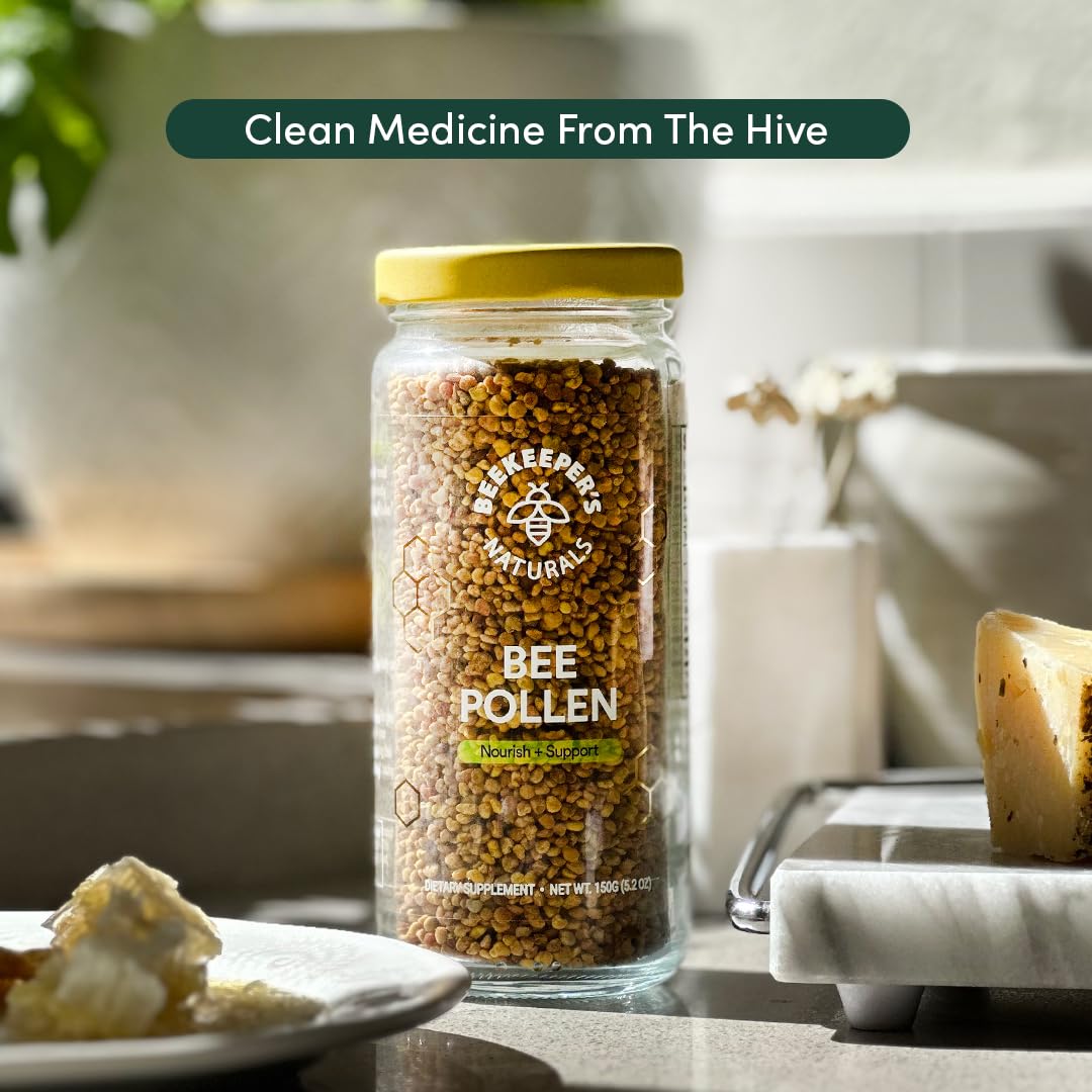 Beekeeper's Naturals – 100% Raw Bee Pollen Granules (5.2 oz) – Paleo & Keto, Gluten Free